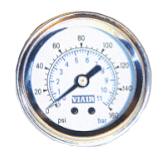 VIA90087 Viair 160psi SINGLE needle 2^ gauge WHITE face Illuminated