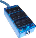 AVSARC-9-BU Blue 9 switch box rocker switch 4^x2^x1^