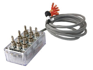 AVSARC-T9-CL Clear 9 switch box with Carling switches 4.75^x2.5^x1.5^