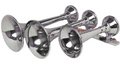 LRD630 Triple Train Horn Chrome plated ABS trumpets 130db @ 100 psi 152db @ 150psi 185psi max Includes 12V solenoid 1/4 line Trumpet length 111416^