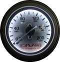 AVS SINGLE Needle 2^ Air Gauge SILVER Face w/ white led 1/8^ male npt AVSGAU200AVS1