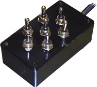 AVSARC-T7-BK Black 7 switch box with Carling switches 4.75^x2.5^x1.5^