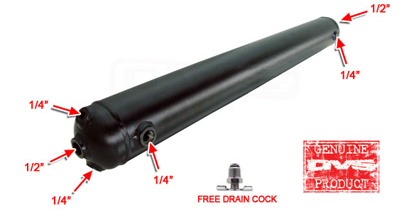 AVS-TK2ALUM-BK 2-Gallon Aluminum Tank 6 Ports Black