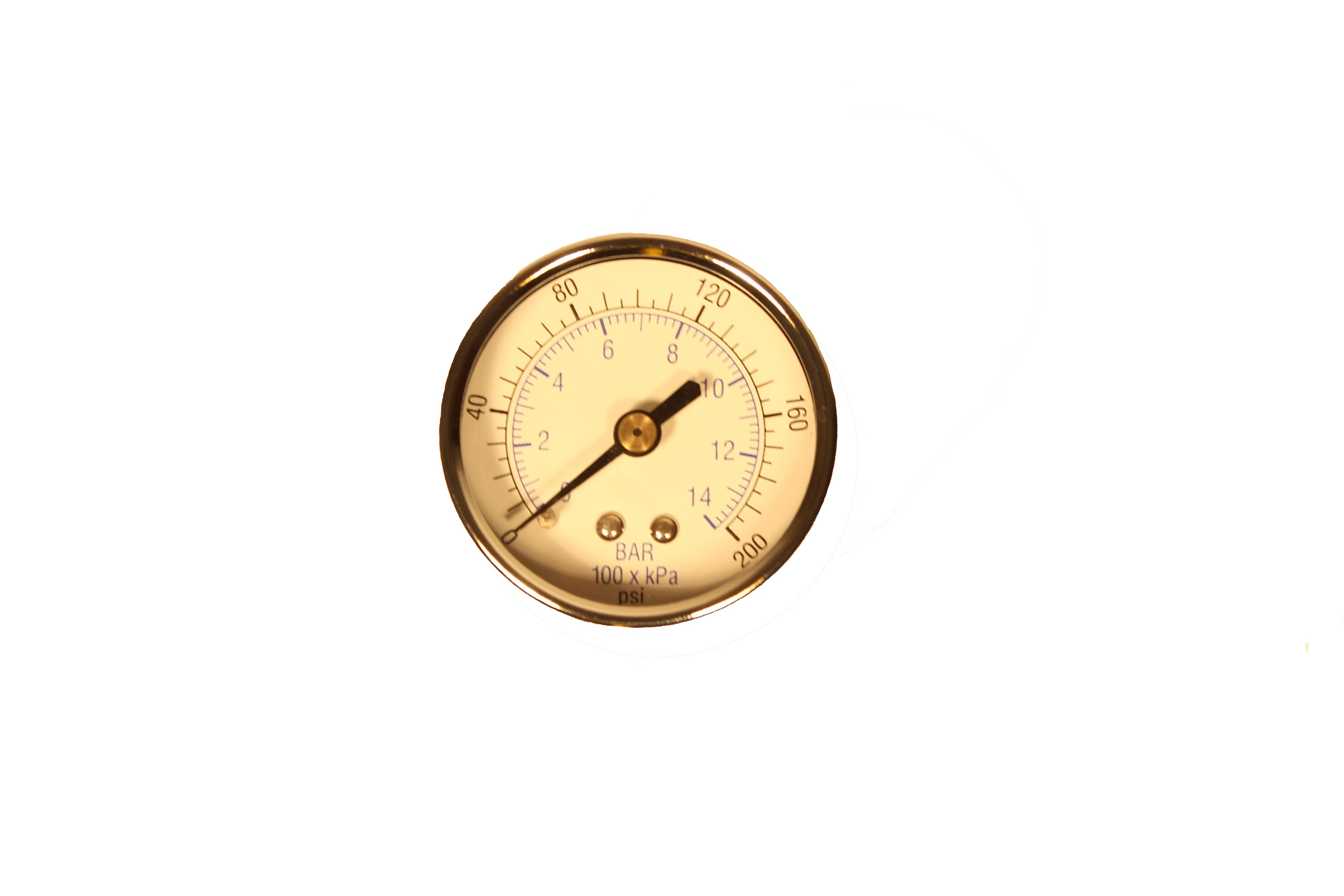 LRD-0-200psi gauge single needle 102D-204G 1/4^ center back mount