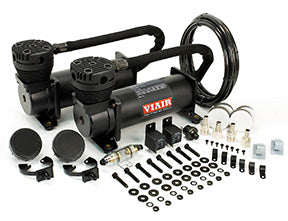 VIA48042 Viair 480C ^Stealth Black^ Dual Pack (2) 480C ^Stealth Black^ Compressors 200psi (2) Relays (1) 200psi pressure switch