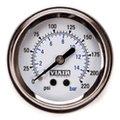 VIA90089 Viair 220psi SINGLE needle 2^ gauge WHITE Face Illuminated