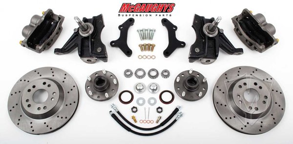 MCG33157 13^ Big Brake Kit 73-87 Chevy Truck 2wd 1/2 Ton 13^ Front Disc Kit w/ 2.5^ spindles (5x5 Lug Pattern ) **must use 17^+ rims** **Cross Drilled**