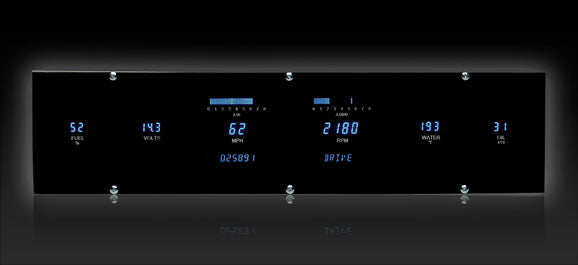 DAKVFD3-1001-L Universal 4.4^ x 18.5^ Rectangle Digital Instrument 6 gauge