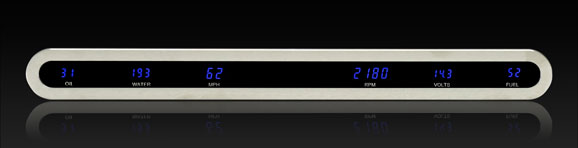 DAKVFD3X-1002B Universal 2^ x 19^ Oval Digital VFD Instrument Panel