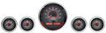 DAKVHX-1015-C-R Five-Gauge Round Universal VHX System Carbon Fiber Style Face Red Display