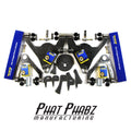 PHA 1002 Phat Phabz 07- 16 Silverado/Sierra Front Kit Features a 1^ Narrowed Track Width Moog Ball Joints Monroe Shocks W/ Steering Kit with 3/4^ Chromoly Heims. ** Will lay 22^-28^ wheels ** ** price includes $100 spindle core charge **