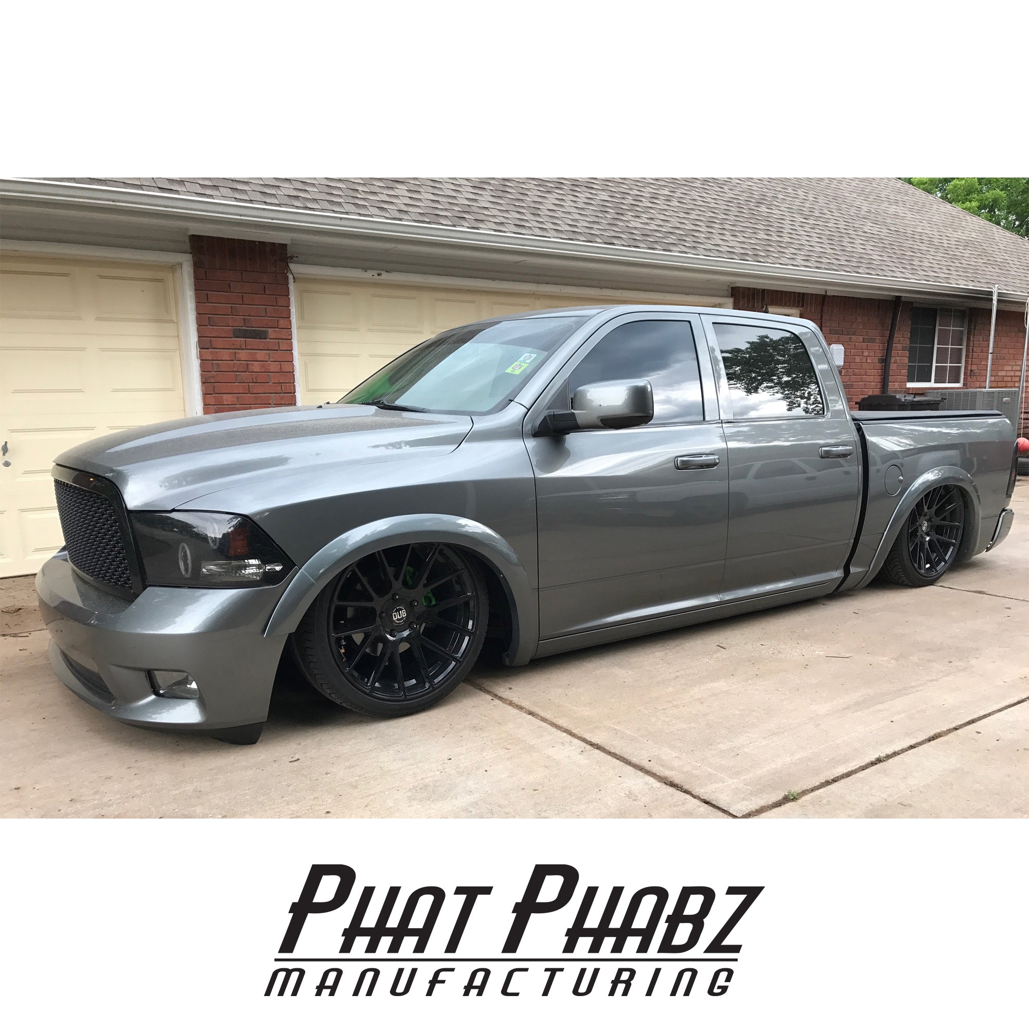 PHA 1004 Phat Phabz 09- 16 Dodge Ram Front Kit Features a 1^ Narrowed Tack Width Moog Ball Joints Monroe shocks W/ Steering Kit made up of 3/4^ Chromoly Heims **will lat up to a 33^ tire** **Spindles will need to be sent to Phat Phabz for machine work**