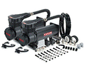 VIA48542 Viair 485C ^Stealth Black^ Dual Pack (2) 485C ^Stealth Black^ Compressors 100% Duty Cycle @ 200psi (2) Relays (1) 200 psi pressure switch