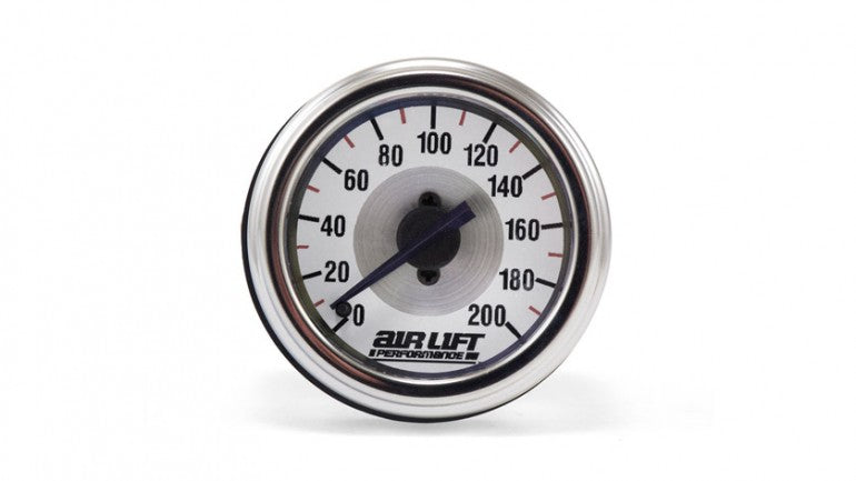 AIR-26227 Airlift 200psi SINGLE needle 2^ gauge WHITE face Illuminated
