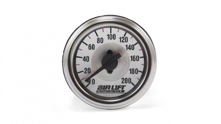 AIR-26228 Airlift 200psi DUAL needle 2^ gauge WHITE face Illuminated