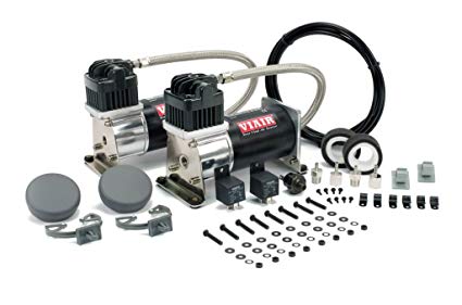VIA28002 Viair 280C ^Dual Pack^ (2) 280C ^Silver & Black^ Compressors (2) Relays (1) 150psi Pressure Switch
