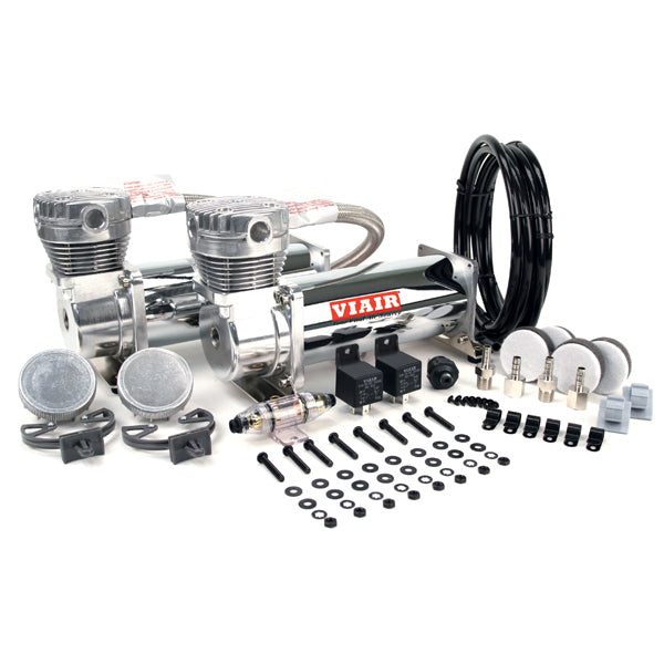 VIA48032 Viair 480C CHROME ^Dual Pack^ (2) 480C Compressors(2) Relays (1) 200psi pressure switch