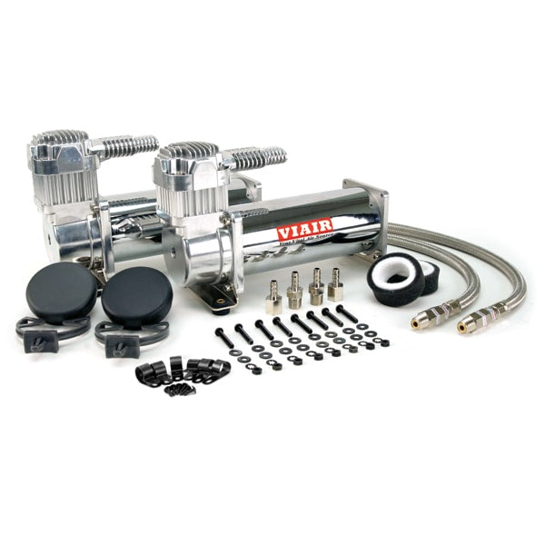 VIA44432 Viair 444C CHROME ^Dual Pack^ (2) 444C CHROME Compressors 200psi 100% Duty @100PSI