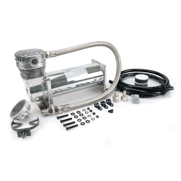 VIA46063 Viair 460C CHROME Compressor 100% Duty @ 150psi (Equivalent to 450C with a 3/8^ Leader Hose) *New Style Head Design