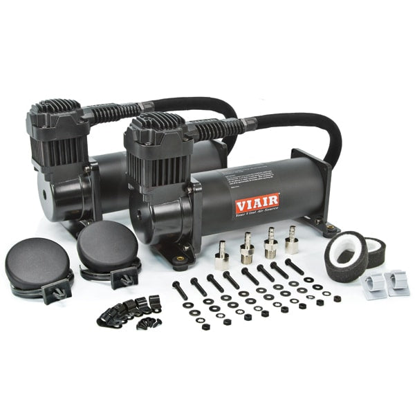 VIA44442 Viair 444C ^Stealth Black^ Dual Pack (2) 444C 200psi Stealth Black Compressors *100% Duty @ 100psi