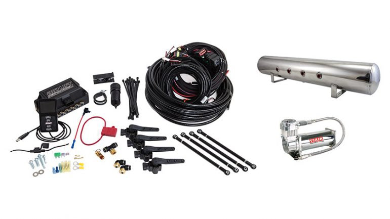 AIR-27793 Air Lift Performance 3H (1/4 Air Line 5 Gallon Lightweight Polished Aluminum Tank VIAIR 444C Compressor)