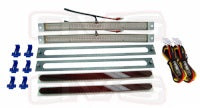 AVSLEDKIT-11-RR 11^ Red LED Tail Light Kit Includes: 3 Wire Modules 2 Red LED Lights 2 RED Lenses 1 Steel Template