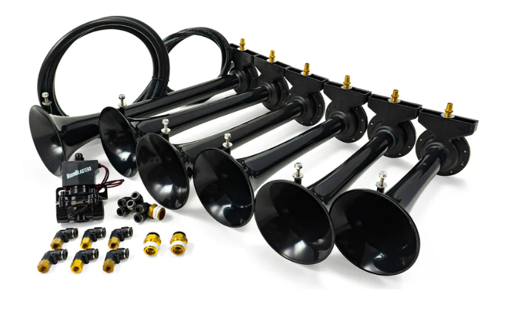 HORNBLASTERS AH-S6 Shocker S6 6 piece ABS train horn kit 152db Includes 1/2^ Shocker 12V solenoid