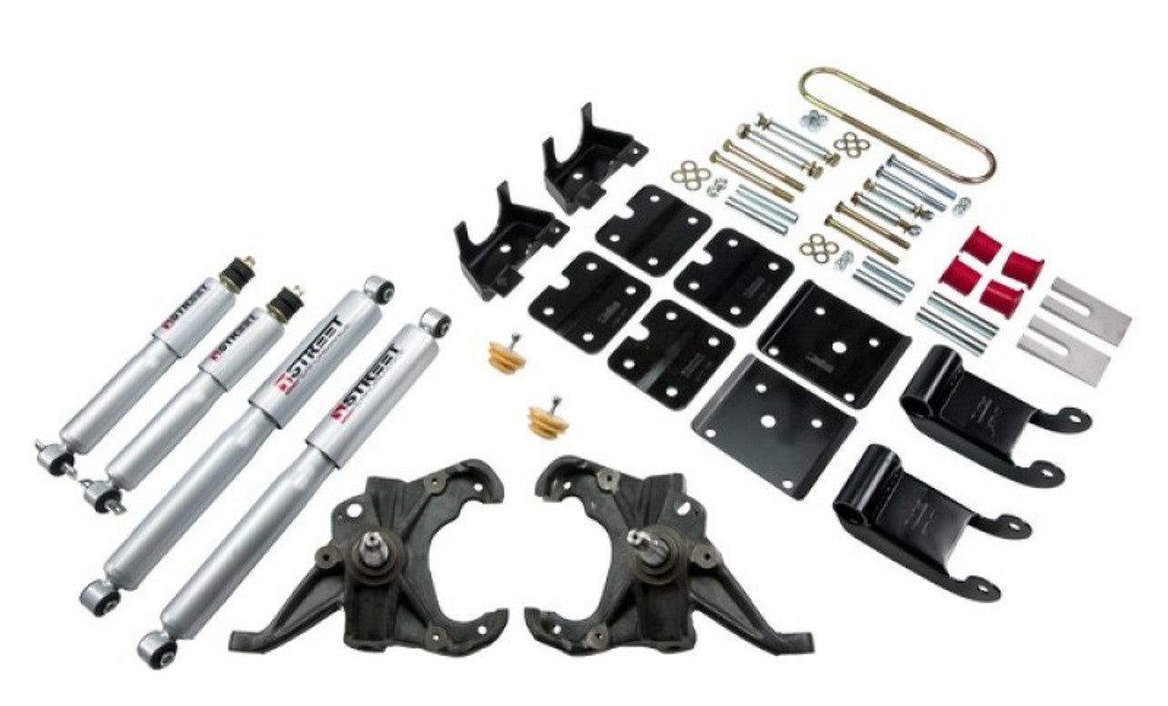 BEL768SP 95-02 Chevrolet Astro/Safari (2WD with Factory Steel Leaf) 2 F/3.5 R drop W/ Street Performance Shocks
