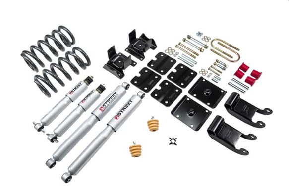 BEL772SP 85-95 Chevrolet Astro/Safari (2WD with Factory Composite Leaf) 2.5 F/2.5 R drop W/ Street Performance Shocks
