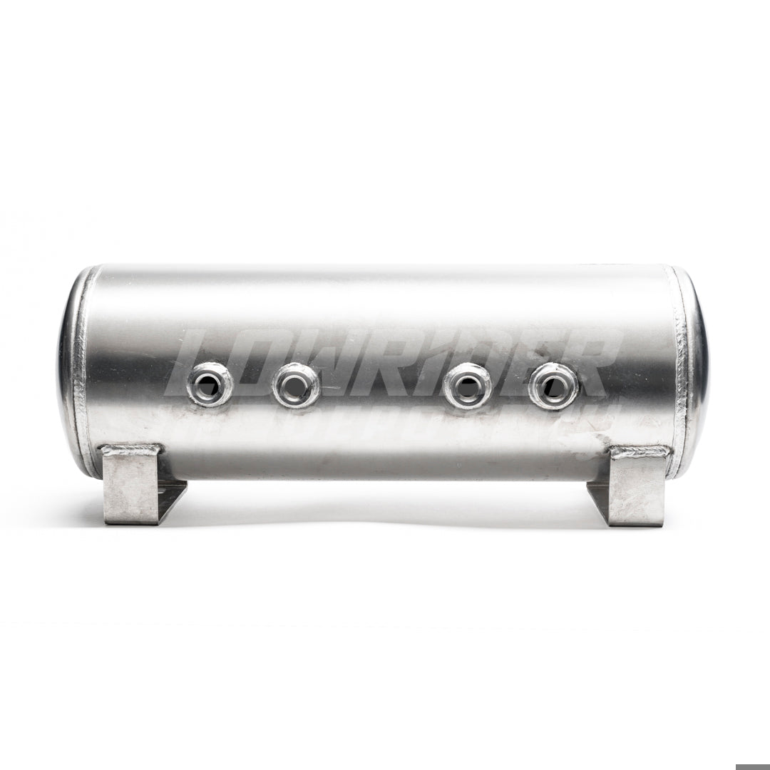 LRD-5 Gallon Aluminum Air Tank (4) 1/2^ ports 25^L X 8^D X 10^H **4 ports on face** PN 111195