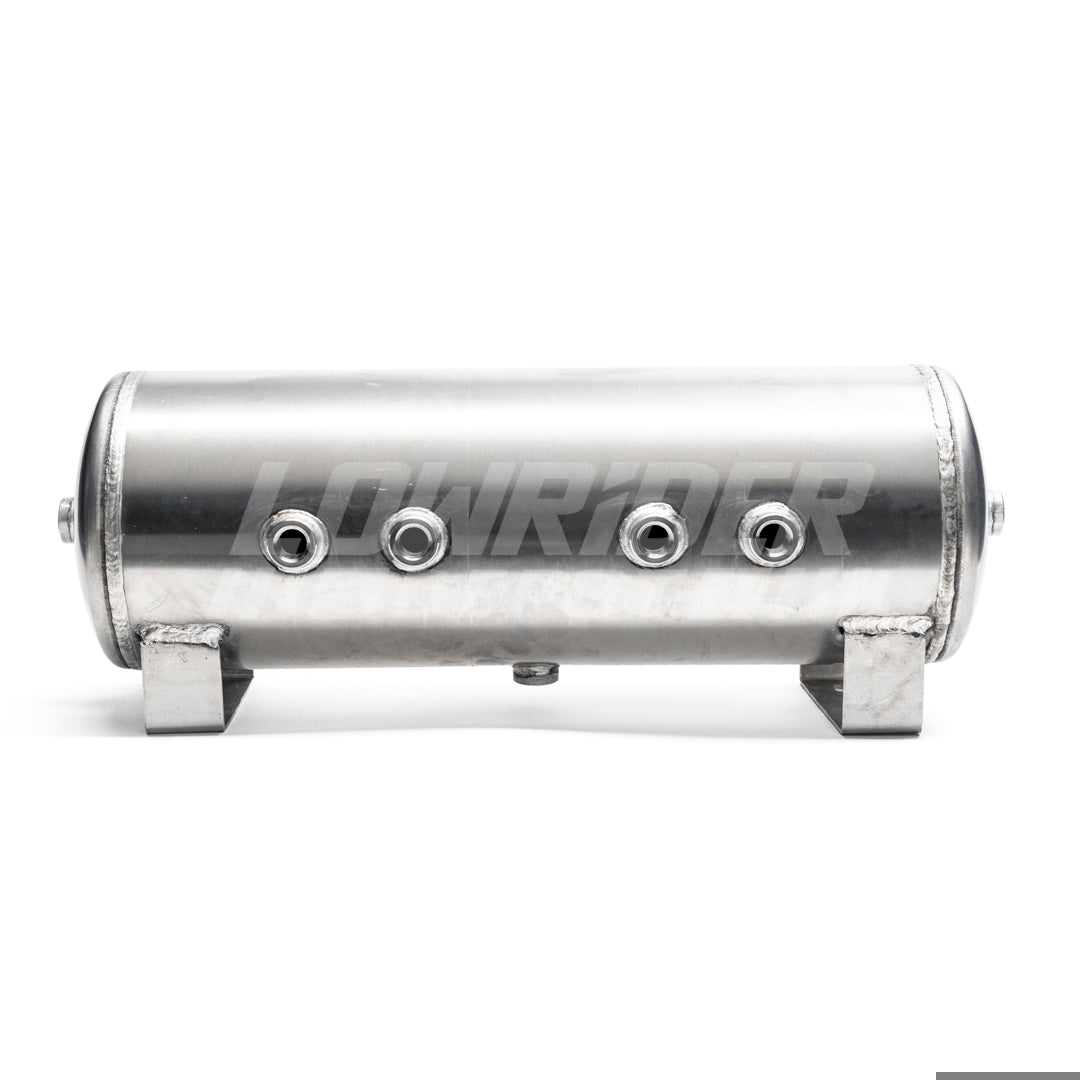 LRD-5 Gallon Aluminum Air Tank (7) 1/2^ ports 25^L x 8^D x 10H ** (4) 1/2^ ports on face (1) 1/2^ ports on each end and bottom ** PN 111319 DOT APPROVED