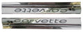 American Car Craft 2Pc Polished Stainless White Carbon Fiber Door Sills w/Vinyl Inlay Lettering Chevrolet C3 Corvette 1978-1982