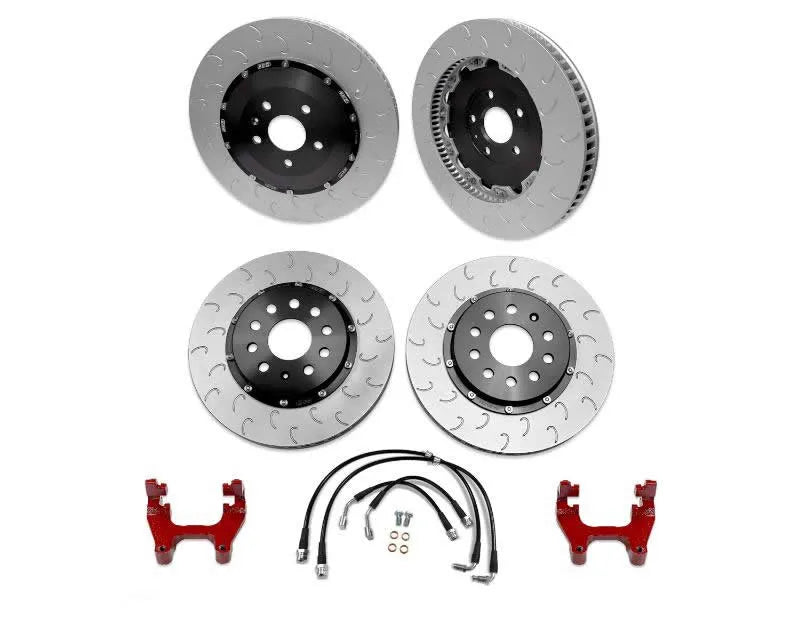 034 Motorsports Stage 2 Dynamic+ Braking Package for Audi 8V.5 RS3 2017-2022, Red 350mm Upgrade