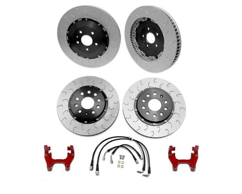 034 Motorsports Stage 2 Dynamic+ Braking Package for Audi 8V.5 RS3 2017-2022, Red 350mm Upgrade