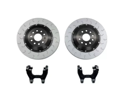 034 Motorsport 2-Piece 350x22mm Red Floating Rear Brake Rotor Upgrade for MBQ Audi | Volkswagen 2015+