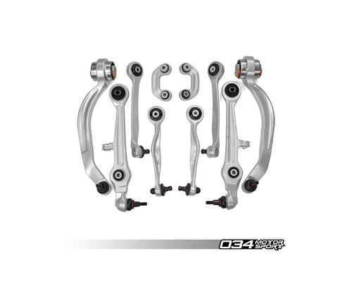 034 Motorsports Control Arm Kit with Aluminum Uprights for Audi S4, A6, VW Passat 94-06