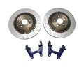 034Motorsport 2-Piece Floating Front Brake Rotor Upgrade 375mm w/ Blue Caliper Bracket for Audi S3 2022-2023, VW Golf R 2021-2023