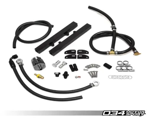 034 Motorsports Complete Fuel Rail Kit for 2.7T S4 - Billet Aluminum, Black Anodized Finish