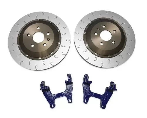 034Motorsport 2-Piece Floating Rear Brake Rotor Upgrade 355mm Blue for Audi S3 RS3 VW Golf R GTI Mk8