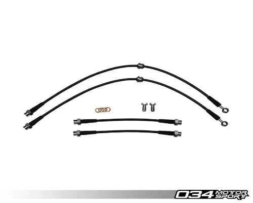 034 Motorsports Stainless Steel Braided Brake Line Kit for Audi A3 2006-2012 & VW Golf/GTI/Jetta 2006-2014