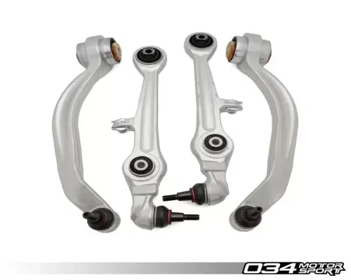 034 Motorsports Density Line Lower Control Arm Kit with Aluminum Uprights for Audi 1998-2005, VW Passat 2003-2005