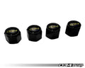034 Motorsports Aluminum Valve Stem Cap Set - Black Satin Finish, Standard Fitment