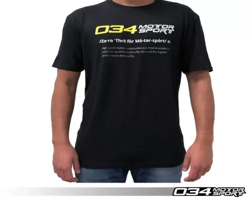 034 Motorsports Defined T-Shirt, 50/50 Cotton/Poly Blend, Sizes S-XXXL, Audi VW Enthusiasts