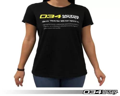 034 Motorsports Defined Women's T-Shirt - 50/50 Cotton/Poly Blend, Sizes S-L