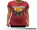 034 Motorsports 15th Anniversary Women's T-Shirt, Heathered Red, S/M/L, 50/50 Cotton/Poly Blend
