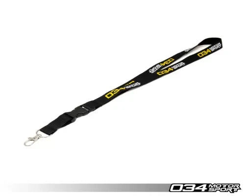 034 Motorsports Lanyard - 100% Polyester, Plastic Break-Away Buckle, Metal Clip