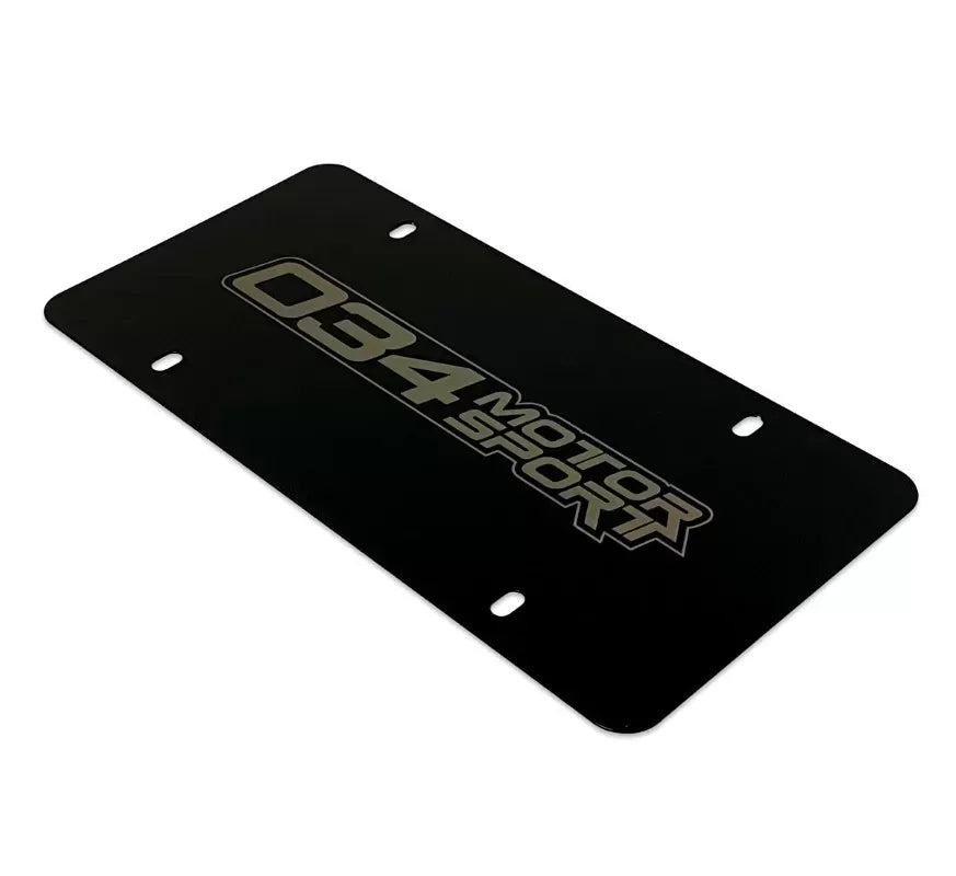 034 Motorsports Powdercoated Black Stainless Steel License Plate, 12"x6" Fitment