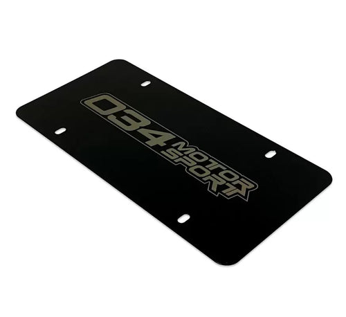 034 Motorsports Powdercoated Black Stainless Steel License Plate, 12"x6" Fitment