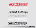 034Motorsport 8" Die-Cut Reflective White Decal for Audi and Volkswagen Vehicles