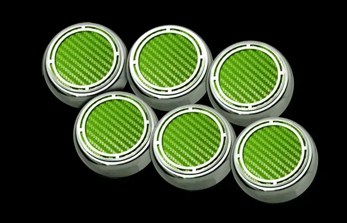 American Car Craft 6Pc Dark Blue Solid Manual Trans Slotted Engine Fluid Cap Covers Chevrolet Corvette C5 | C6 1997-2013